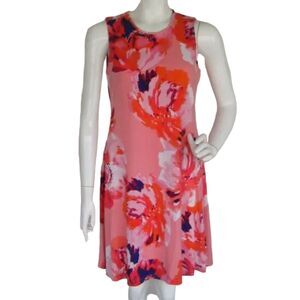 new CALVIN KLEIN Dress, 6, Shift, Abstract Floral, Pink, Sleeveless